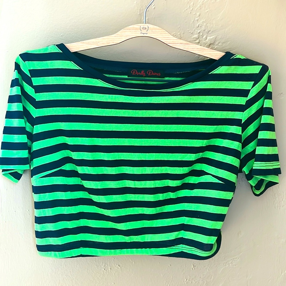 NWOT Deadly Dames / Pinup Couture cropped retro top